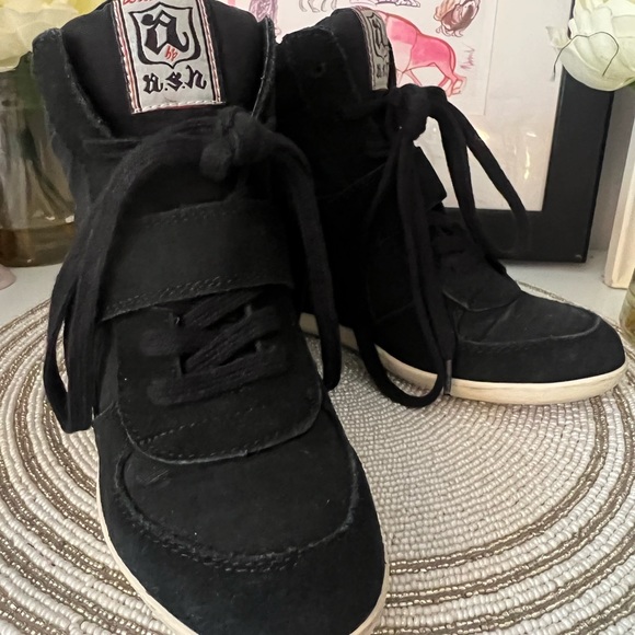 Ash womens suede wedge sole sneakers - Picture 3 of 9